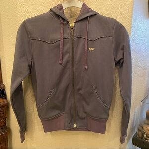 OBEY Girls Gray Hoodie Zipped Jacket Size Small